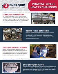 Enerquip Pharmaceutical Grade Shell and Tube Heat Exchangers brochure cover